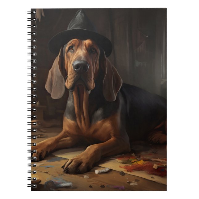 Bloodhound Pumpkins Halloween Scary  Notebook (Front)