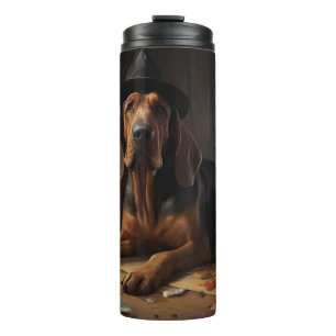 Bloodhound Pumpkins Halloween Scary Thermal Tumbler