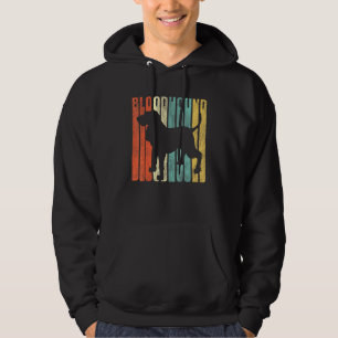 Bloodhound Retro 1970s Dog Silhouette Cracked Dist Hoodie