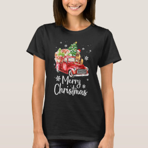 Bloodhound Rides Red Truck Christmas Pajama T-Shirt