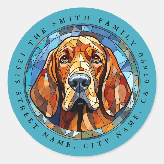 Bloodhound Round Stickers (Front)