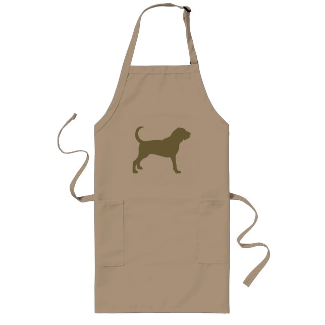 Bloodhound (sage green) long apron (Front)