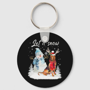 Bloodhound Santa Dog Christmas Snowman Xmas Pajama Keychain