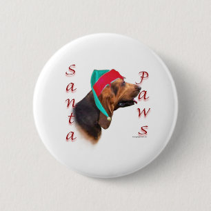 Bloodhound Santa Paws 2 Inch Round Button