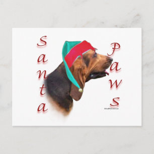 Bloodhound Santa Paws Holiday Postcard