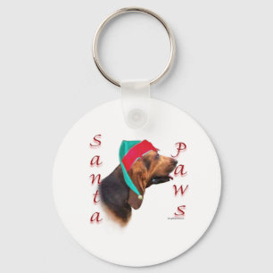 Bloodhound Santa Paws Keychain