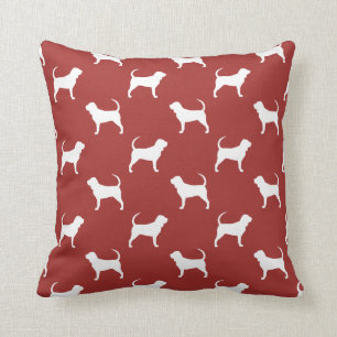 Bloodhound Silhouettes Pattern Throw Pillow