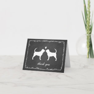 Bloodhound Silhouettes Wedding Thank You Card