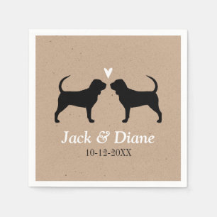 Bloodhound Silhouettes with Custom Text Napkin