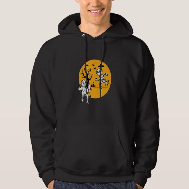Bloodhound Skeleton Bone Halloween Costume Dog Own Hoodie (Front)