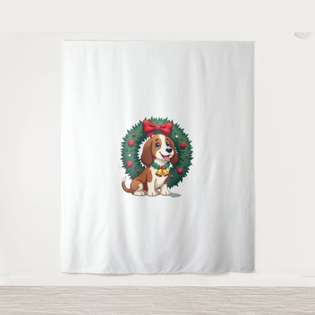 Bloodhound Sleigh Puller dog Tapestry (Front)