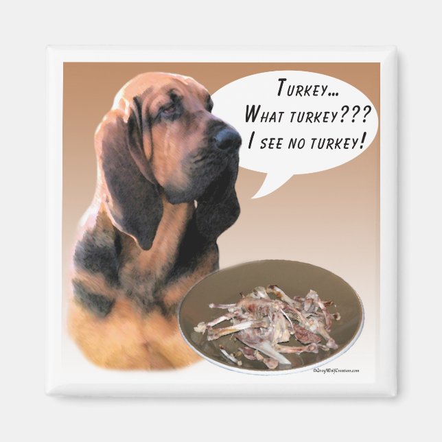 Bloodhound Turkey Magnet (Front)