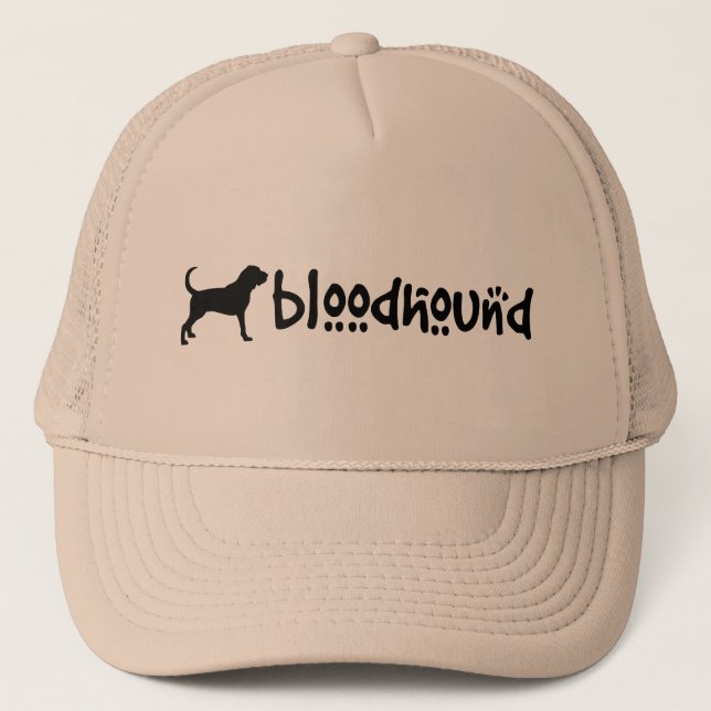 Bloodhound With Cool Text (wide) Trucker Hat (Front)