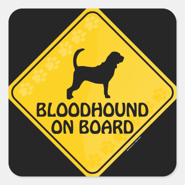 Bloodhound Xing Square Sticker (Front)
