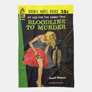 Bloodline to Murder pulp cover Kitchen Towel