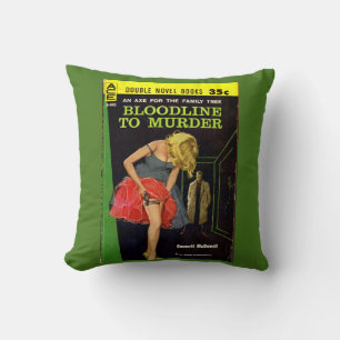 Bloodline to Murder pulp cover Throw Pillow