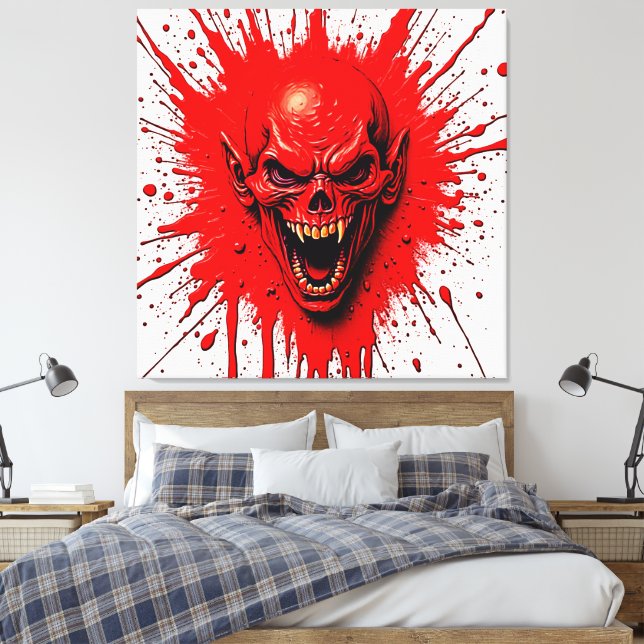 Bloodlust: The Vengeful Vampire Canvas Print (Insitu(Bedroom))