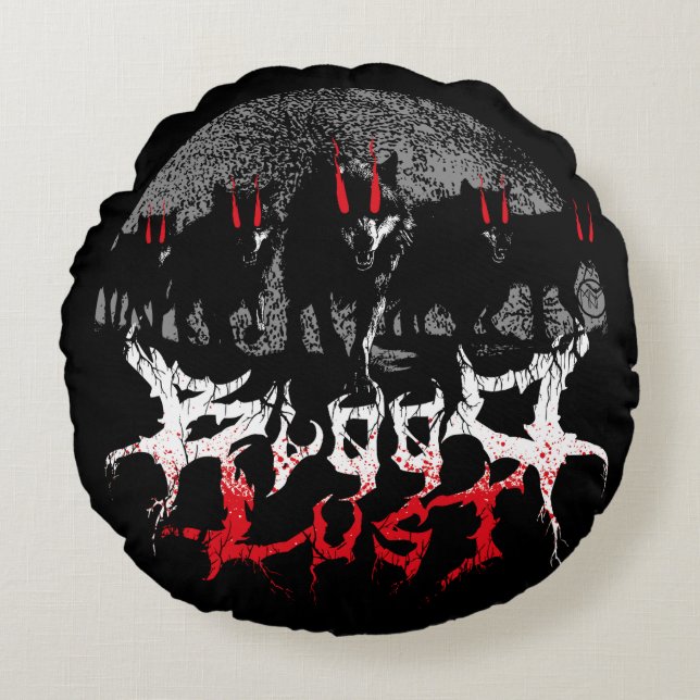 Bloodlust Wolf Pack Round Pillow (Front)