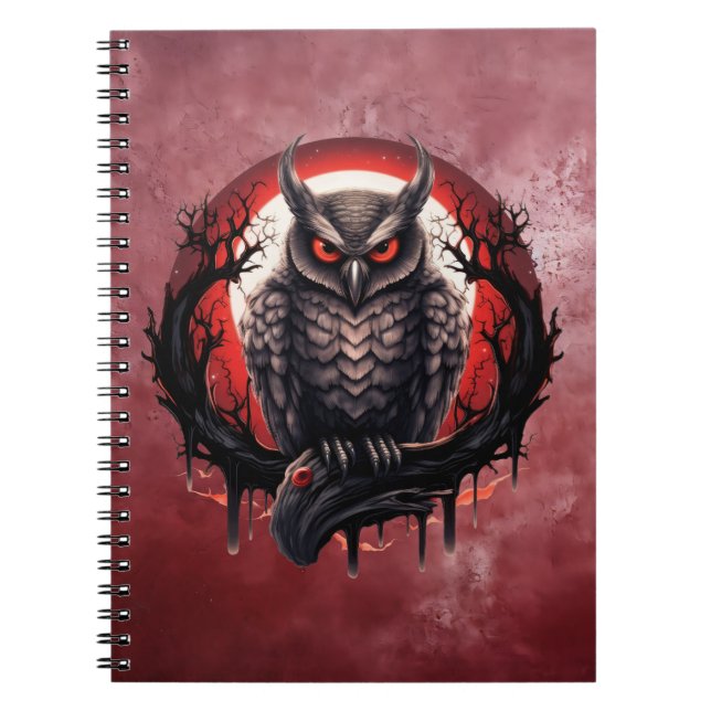 Bloodmoon Horned Owl Notebook (Front)