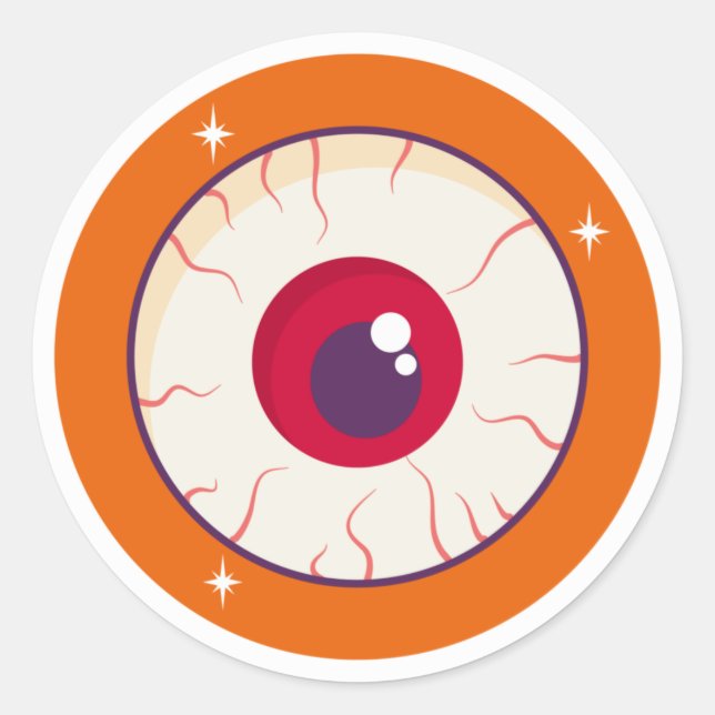 Bloodshot Eyeball Halloween Classic Round Sticker (Front)