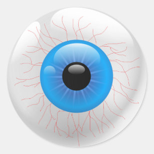 Blue Bloodshot Eyeball Sticker