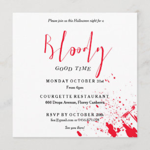Bloody Bon Temps Fête d'Halloween Invitation