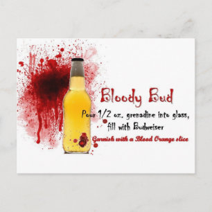 Bloody Bud Drink Recipe Postcard
