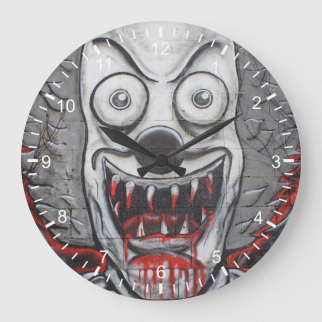 Bloody Clown Large Clock (Front)