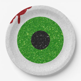 Bloody Eyeball Glitter Paper Plate