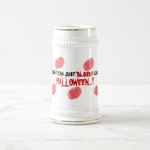 Bloody Fingerprints Halloween Party Funny Beer Stein