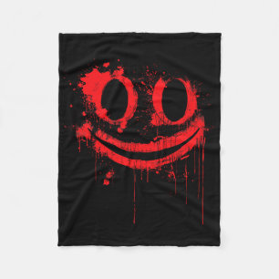 Bloody Halloween Costume I Blood Splatter Smile Fleece Blanket