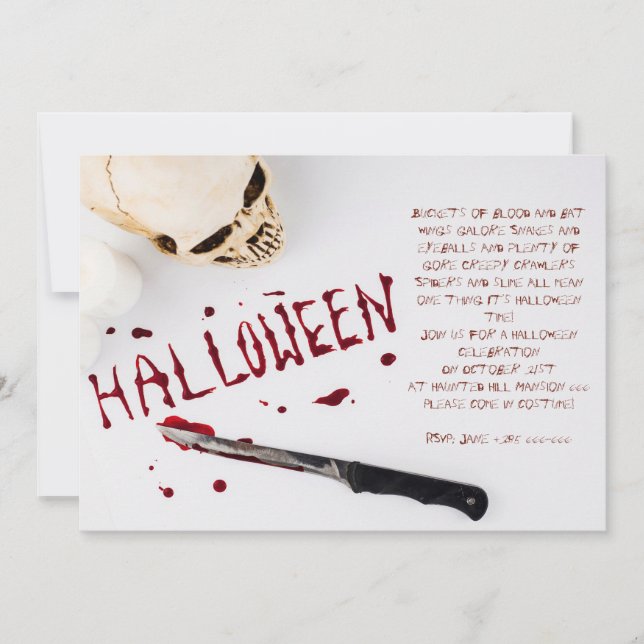 Bloody Halloween Party Invitation (Front)