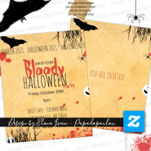 Bloody Halloween party invitation