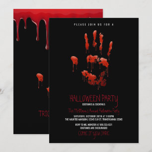 Bloody Handprint Halloween Party Invitation