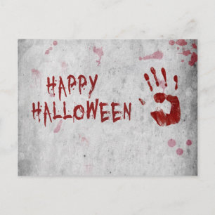 Bloody Handprint Halloween Postcard