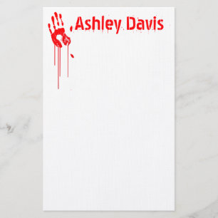 Bloody Handprint Halloween Stationery