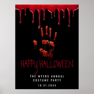 Bloody Handprint Halloween Welcome Sign