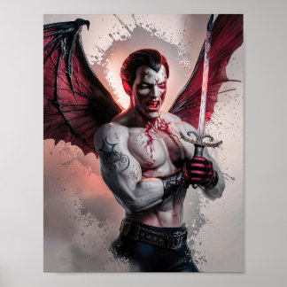 Bloody Handsome Vampire Guerrier Poster Art