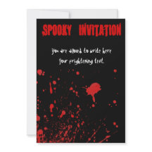 Bloody horror halloween invitation