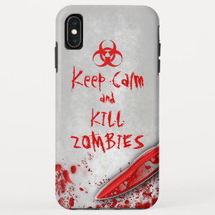 Bloody Knife Keep Calm & Kill Zombies Funny iPhone XS Max Case