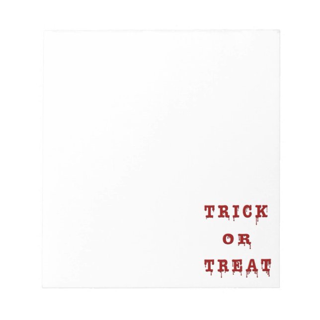 Bloody Letter Trick or Treat Notepad (Front)