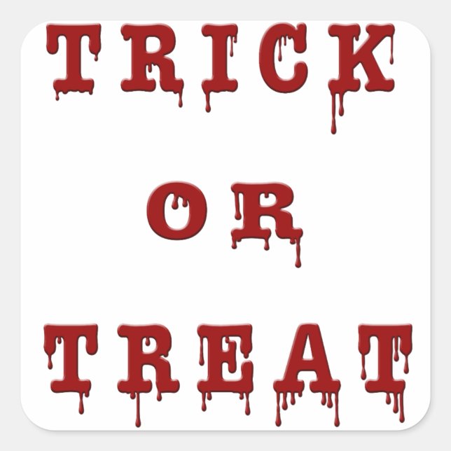 Bloody Letter Trick or Treat Square Sticker (Front)