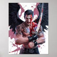 Bloody Male Vampire Warrior Poster Art