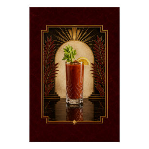 Bloody Mary Art Deco Poster Bar Art