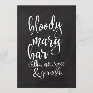 Bloody Mary Bar Affordable Chalkboard Wedding Sign Invitation