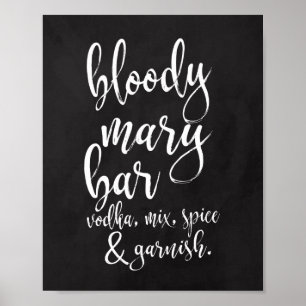 Bloody Mary Bar Chalkboard 8x10 Wedding Sign