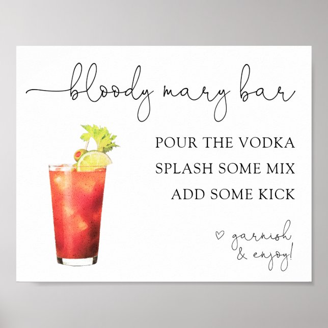 Bloody Mary Bar Drink Sign (Front)