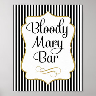 Bloody Mary Bar Sign Black Gold