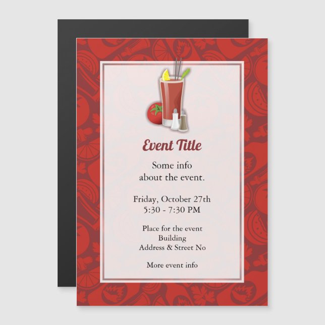 Bloody Mary Cocktail Magnetic Invitation (Front/Back)