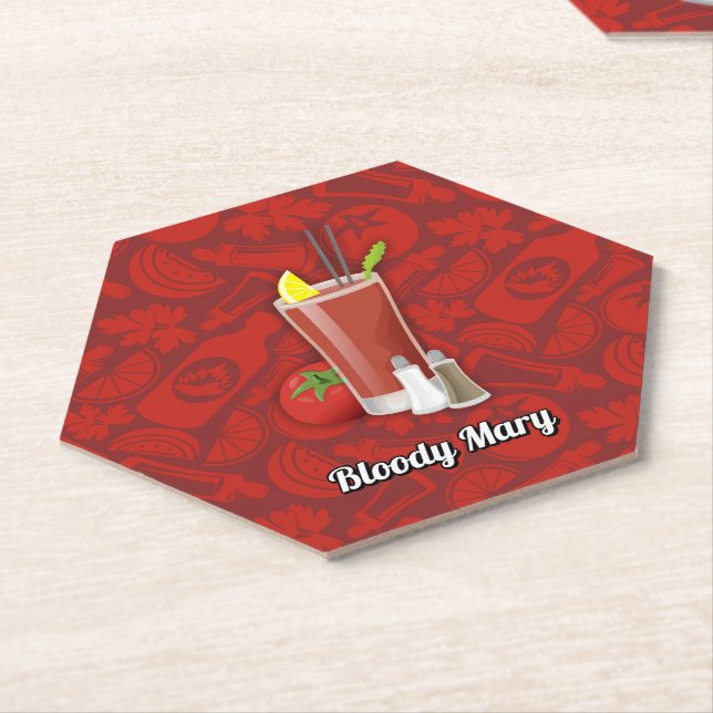 Bloody Mary Cocktail Paper Coaster (Angled)